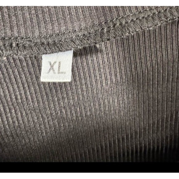 Black Ribbed Tee Shirt Women Short Sleeve Crew Neck Stretch XL - Picture 3 of 5